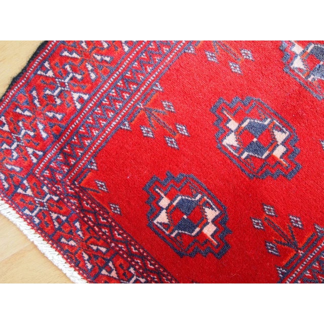 1970s Hand Made Vintage Turkoman Rug For Sale - Image 4 of 7
