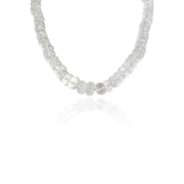 Metal Early 21st Century Art Deco Natural Clear Quartz Beaded Strand Necklace, 16.5 Inches For Sale - Image 7 of 15