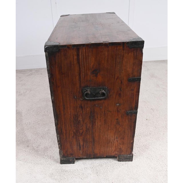 Brown Antique Military Campaign Pine Chest from Holloway and Son, 1880s For Sale - Image 8 of 14