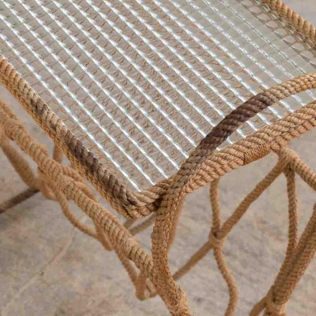 1960s 1960s French Rope Table and Magazine Rack by Audoux-Minet For Sale - Image 5 of 9