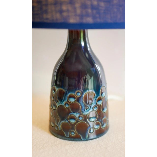 Mid-Century Modern Pottery Table Lamp with Candy Glazing from Söholm, Denmark., 1960s For Sale - Image 12 of 13