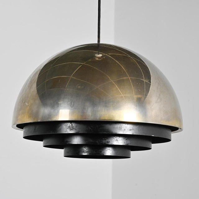Gold Pendant Lamp by Jo Hammerborg for Fog & Mørup, Denmark, 1965 For Sale - Image 8 of 12
