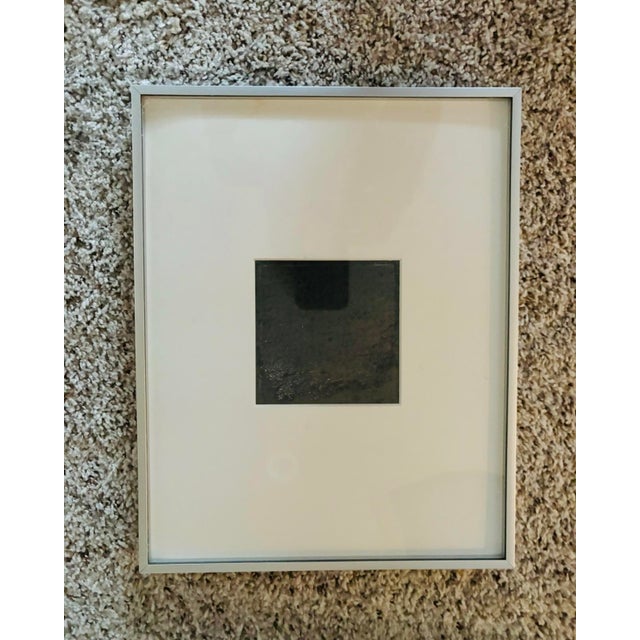 Mid-Century Black Square Painting, by Artist Diane Samuels (14” X 11”) For Sale - Image 6 of 6