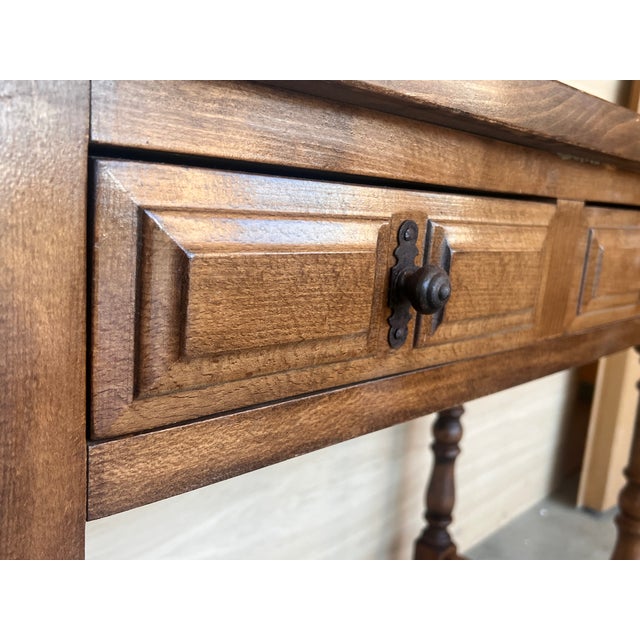 Early 20th Century Spanish Carved Console Table With Two Drawers For Sale - Image 9 of 10