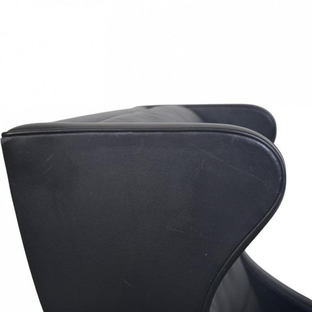 Model 2204 Wingchair in Black Leather by Børge Mogensen, 1990s For Sale - Image 14 of 18