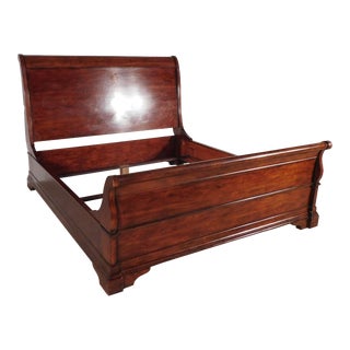 Massive Henredon Standard King Kingsize Cherry Sleigh Bed For Sale