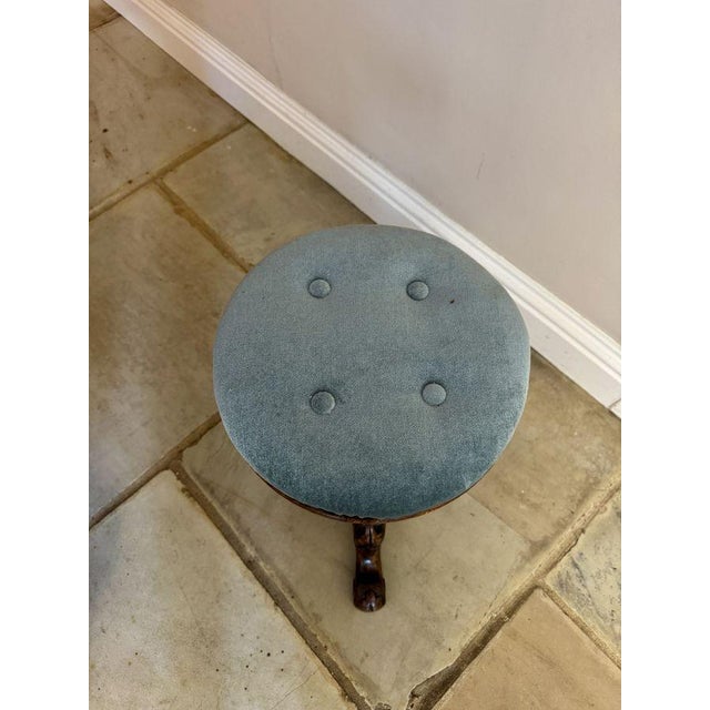 Late 19th Century Antique Victorian Carved Walnut Stool, 1880 For Sale - Image 5 of 6