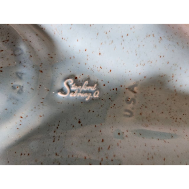 1950s MCM Atomic Ufo Stingray Turquoise Ceramic Ashtray For Sale - Image 5 of 5