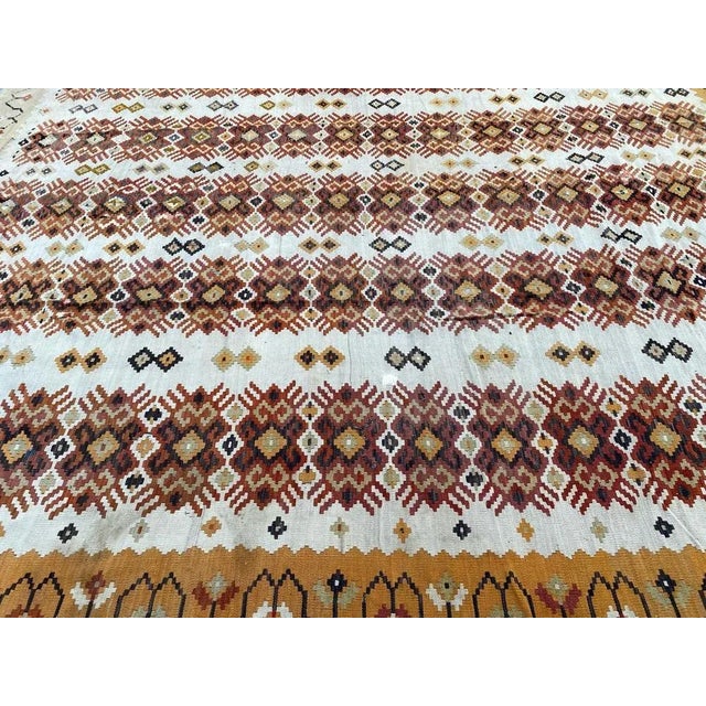 Green Large Antique Transylvanian Kilim For Sale - Image 8 of 14