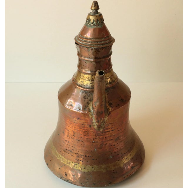 Antique Turkish Copper & Brass Kettle For Sale - Image 4 of 7