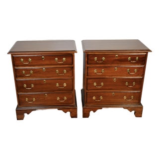 1960s Pair Harden English Traditional Cherry Wood Chest of Drawers / Commodes For Sale