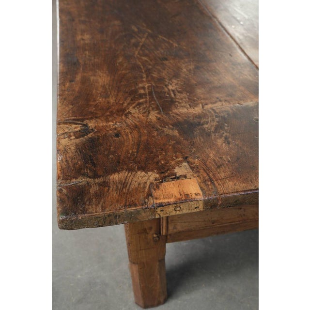 Brown Antique Southern European Fruitwood Coffee Table with Drawer For Sale - Image 8 of 13