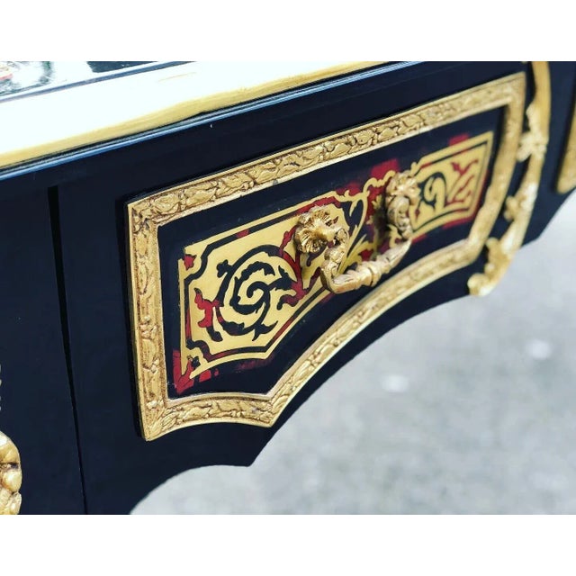 French Empire Boulle Desk with Brass Decoration For Sale - Image 5 of 14