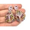Bochic "Capri" Amethyst & Multi Gem Cage Earrings Set In 18K Gold & Gold For Sale - Image 16 of 18