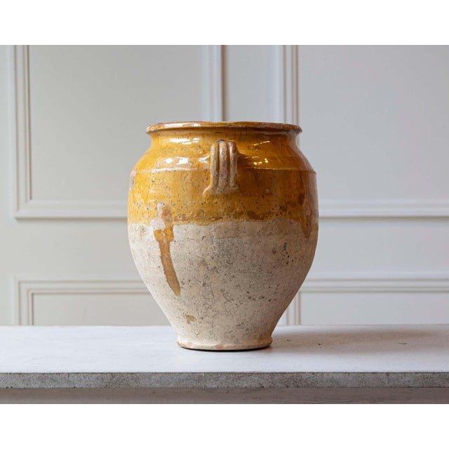 Ceramic 19th Century French Terracotta Confit Pot with Yellow Ochre Glaze For Sale - Image 7 of 12