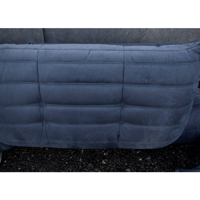 Togo Sofa Set in Navy Blue by Michel Ducaroy for Ligne Roset, Set of 5 For Sale - Image 8 of 9