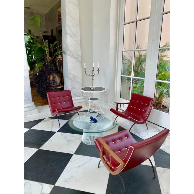 Red Design Institute of America Milo Baughman Style Lounge Chairs For Sale - Image 8 of 9