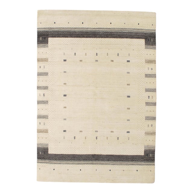 Vintage Hand-Knotted Gabbeh Rug 5'7" X 8'0" For Sale