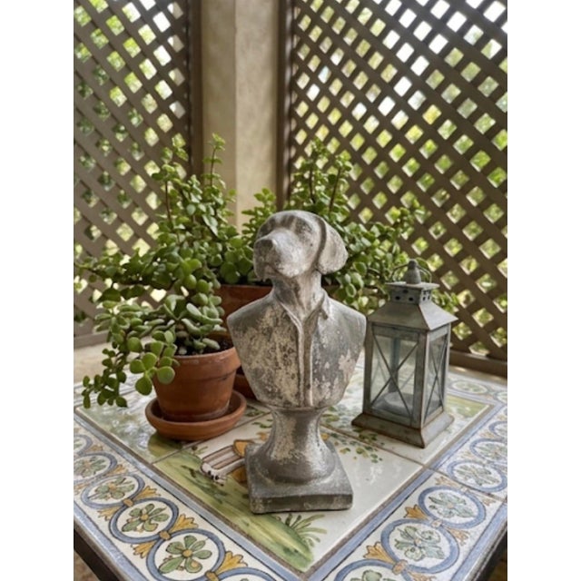 Vintage Anthropomorphic Cast Iron Pointer Dog Bust For Sale - Image 9 of 12