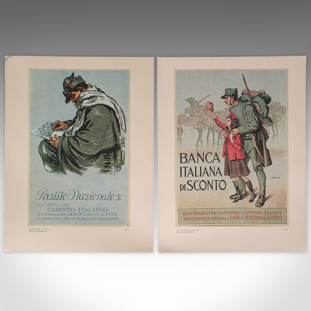 Paper Vintage Folio of 12 Posters, Italian, Prints, Wwi Propaganda, Art Exhibition Set For Sale - Image 7 of 12