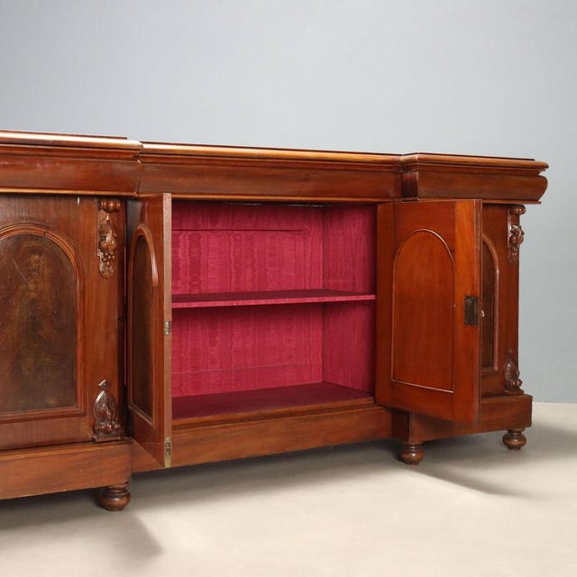 19th Century 19th Century Victorian Carved Mahogany Sideboard, England For Sale - Image 5 of 12