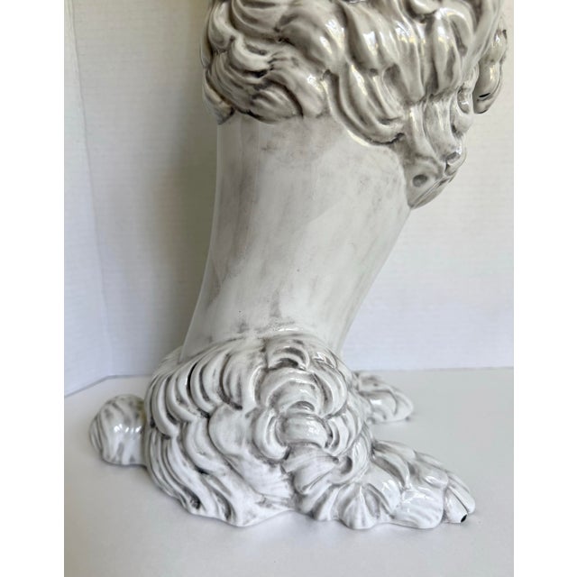 Ceramic Vintage Italian Ceramic Standing Poodle Dog Sculpture For Sale - Image 7 of 13