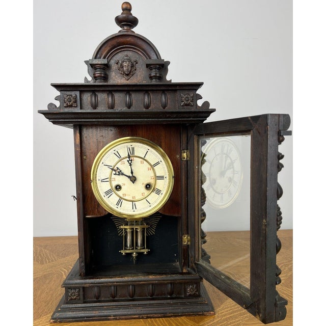 Vintage Junghans Wooden Mantel Clock For Sale - Image 16 of 18