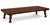A striking handcrafted rustic table set featuring one substantial low-slung coffee table and a matching pair of...