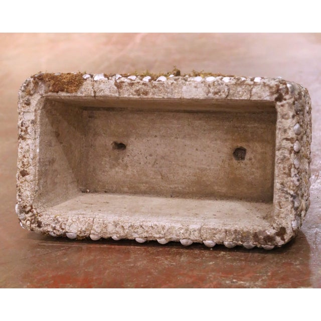 Gray Early 20th Century French Cast Stone Shell-Encrusted Planter For Sale - Image 8 of 9