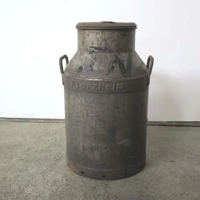 Metal Milk Canister from Milcherzeugung Pforzheim, 1950s For Sale - Image 7 of 9