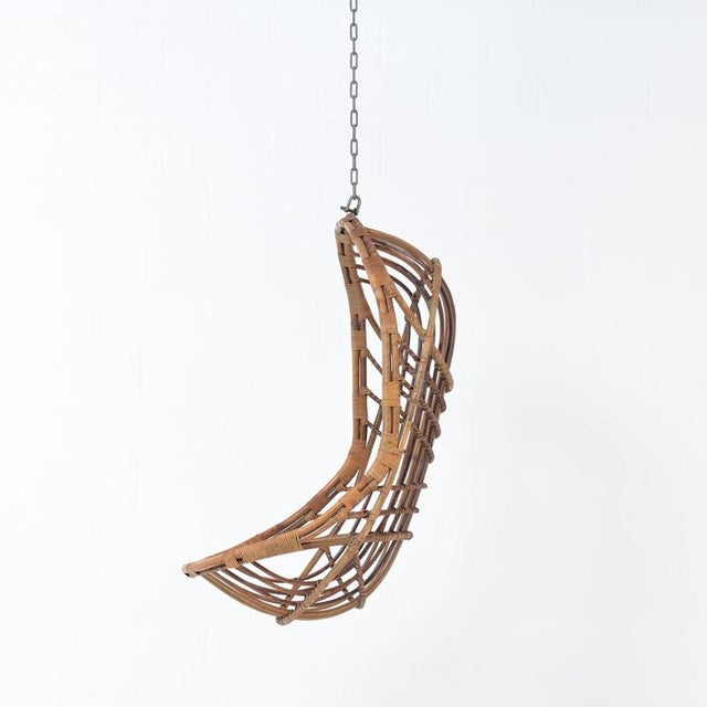 Pendant Egg Chair in Rattan For Sale - Image 12 of 18