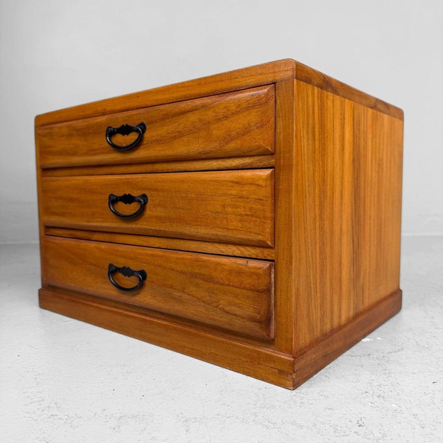 Vintage Japanese Wooden Desktop Chest with Drawers, 1970s-1980s For Sale - Image 6 of 10
