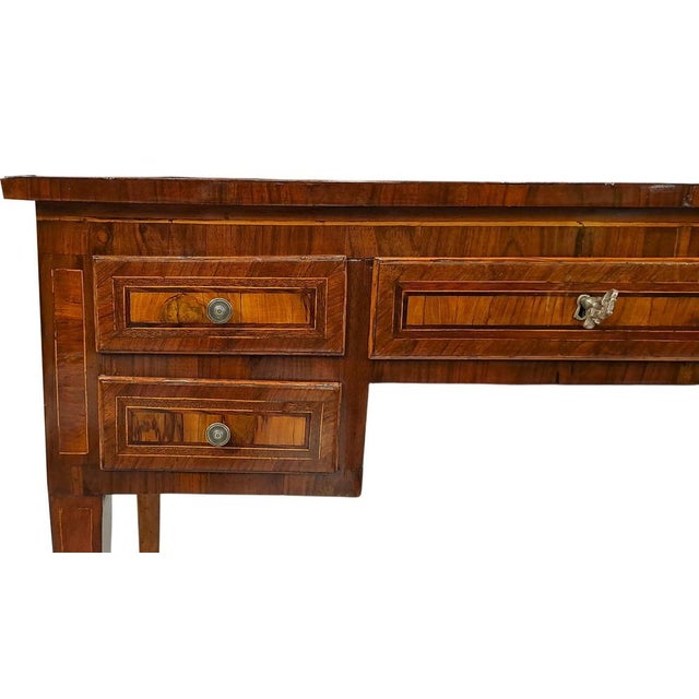 Brown Small Louis XVI Walnut-Paneled Desk, 1700s For Sale - Image 8 of 11