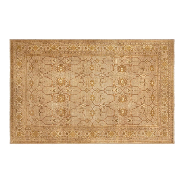 Antique Indian Amritsar Handmade Wool Rug For Sale