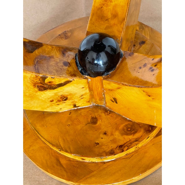 Yellow 1950s Elegant Art Deco Round Side Table For Sale - Image 8 of 9