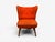 Mid-Century Modern Elias Svendberg, Rare Easy Chair, Wood, Red Fabric, Sweden, 1940s For Sale - Image 3 of 12