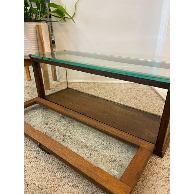 Antique Alfred Noack Oak and Glass Countertop Display Case With Brass Hardware, Oakland California Maker For Sale - Image 10 of 10