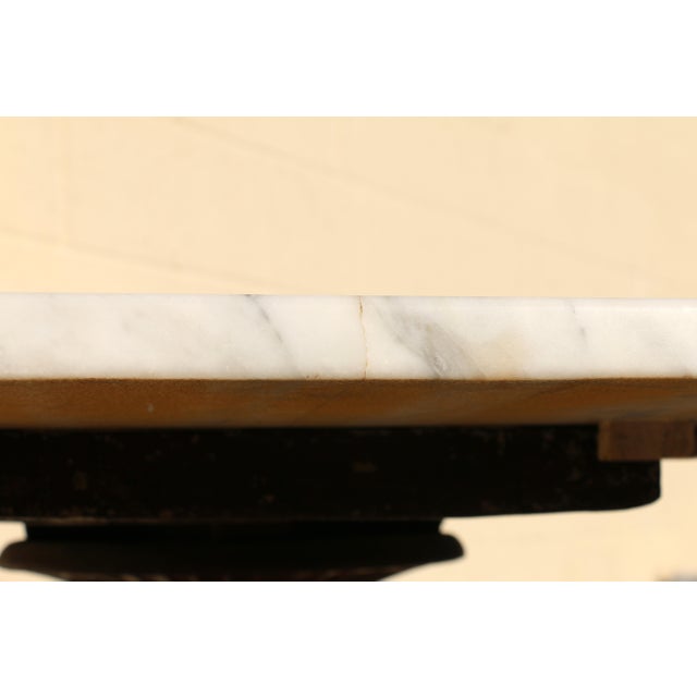 Antique French Bistro Marble Top Pedestal Table With Cast Iron Base, Circa 1900s For Sale In Los Angeles - Image 6 of 18