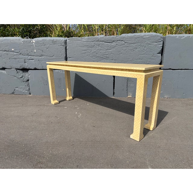1980's Tessellated Bone Console Table For Sale In Miami - Image 6 of 17