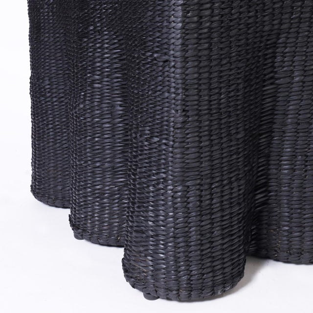 Black Pair of Black Square Ghost Drapery Stands For Sale - Image 8 of 9