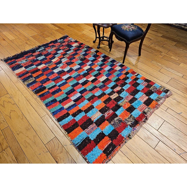 Black Vintage Moroccan Boucherouite Shag Rug, Handwoven Wool & Cotton, 5' X 8' For Sale - Image 8 of 12