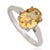 Contemporary Prong Set Solitaire 6.4 Ct Citrine Silver Jewelry Set - Ring Pendant & Earrings, 4 Pieces For Sale - Image 3 of 14