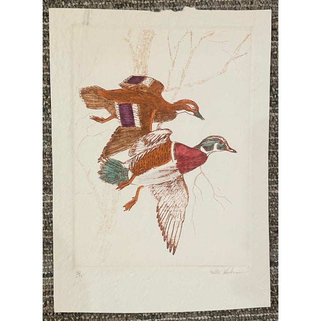 Traditional Victor Hohne Wood Duck Sporting Art Etching For Sale - Image 3 of 3