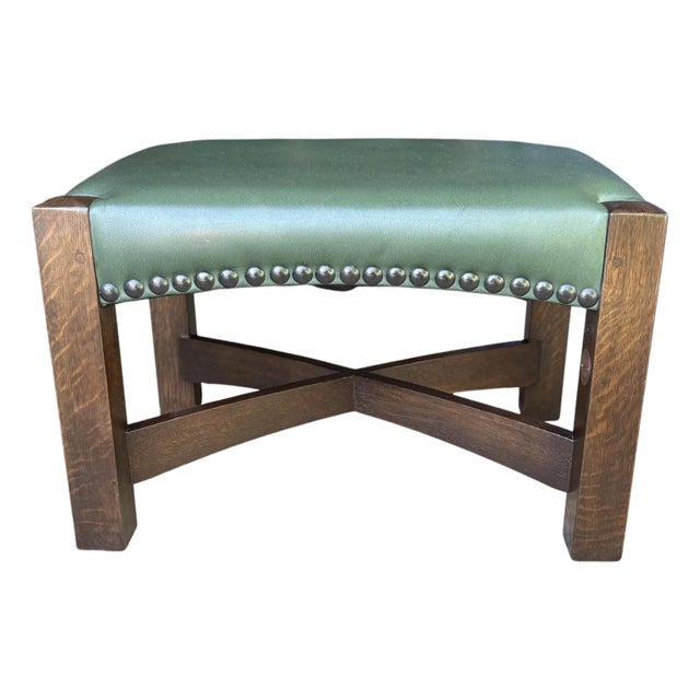 1990s Stickley Mission Oak Eastwood Ottoman or Stool For Sale
