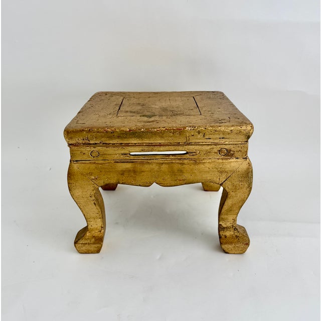 Vintage Gold Lacquered Japanese Buddhist Altar Tabletop Offering Stand #2 For Sale - Image 4 of 8