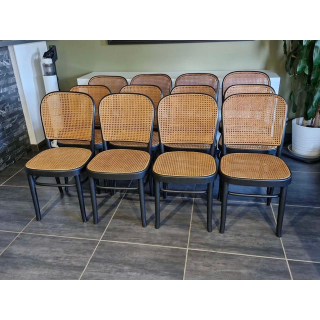 Vintage Model 811 Chair by Joseph Hoffmann, 1990, Set of 8 For Sale - Image 10 of 12