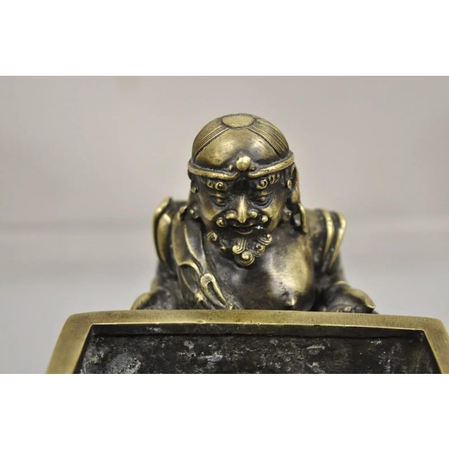 Chinoiserie Antique Chinese Bronze Foreigner Figural Censer Ming Xuande Mark Ming to Qing For Sale - Image 3 of 12