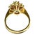 Modern 14k Gold Emerald and Diamond Floral Cluster Cocktail Ring Vintage For Sale - Image 3 of 8