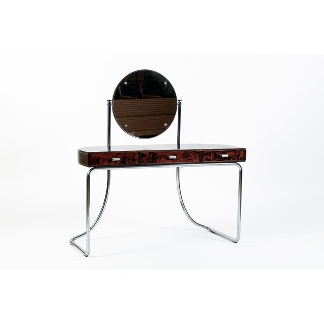 Rare Fritz Hansen Model S214 Tubular Steel Dressing Table Attributed to Mart Stam Denmark 1930s For Sale In Detroit - Image 6 of 18