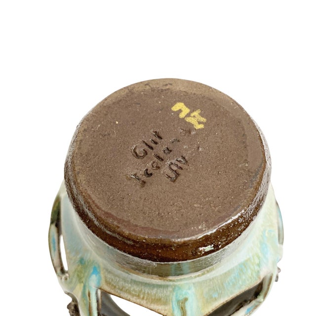 Ceramic 1950s Studio Pottery Candle Holders Glit Lava Icelandic MCM Mid-Century Pottery For Sale - Image 7 of 7